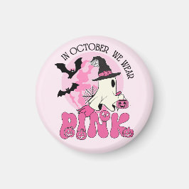 Halloween Ghost Im Oktober tragen wir Pink Magnet