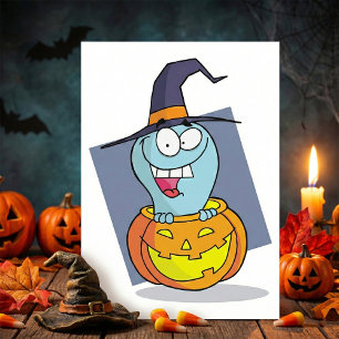 Halloween Ghost in Pumpkin Spooky Hexe Einladung