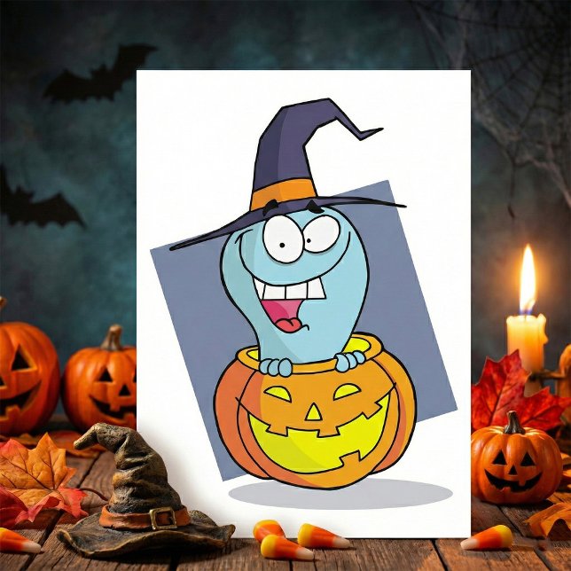 Halloween Ghost in Pumpkin Spooky Hexe Einladung (Von Creator hochgeladen)