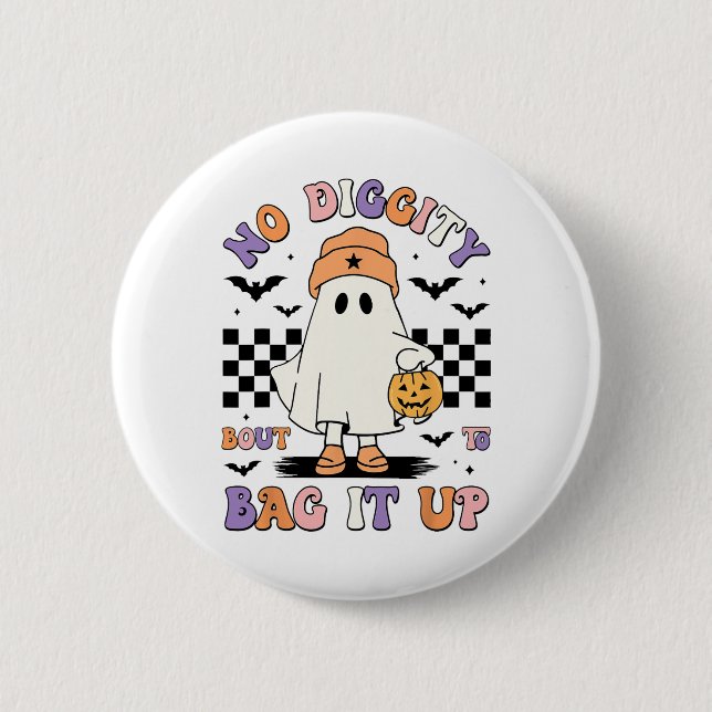 Halloween Ghost keine Digi-Bout, um es auf Junge K Button (Vorderseite)