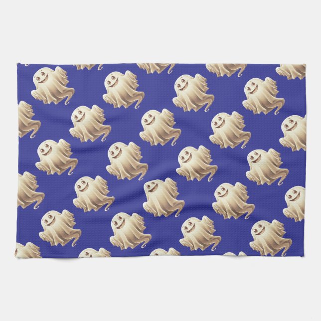 Halloween Ghost Lächeln Geschirrtuch (Horizontal)