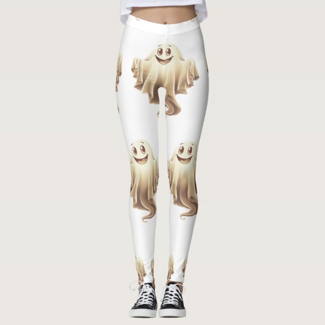 Halloween Ghost Lächeln Leggings (Vorderseite)