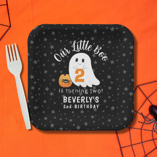 Halloween Ghost Little Boo 2. Geburtstag Pappteller