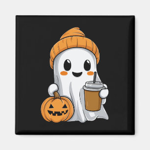 Halloween Ghost mit lustig-iced Kaffee Pumpkin Ora Magnet
