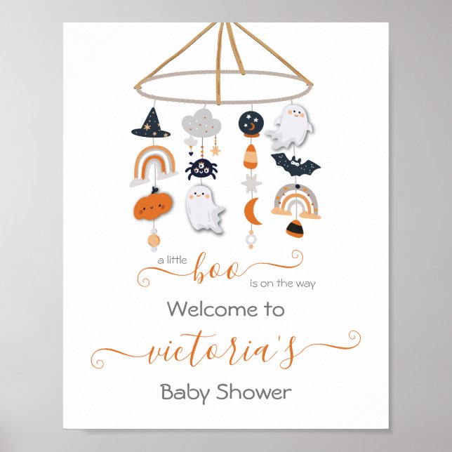 Halloween Ghost Mobile Baby Dusche Poster (Vorne)