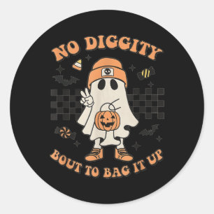 Halloween Ghost No Diggity Bout zum Bag it Up Todd Runder Aufkleber