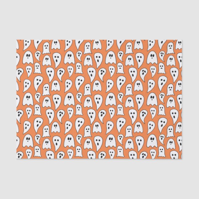 Halloween Ghost Orange Seidenpapier (Vorderseite)
