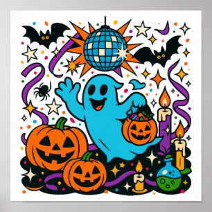 Halloween Ghost Party Clipart PNG, niedlich Spooki Poster