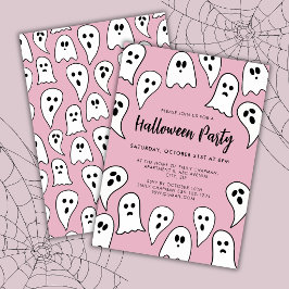 Halloween-Ghost-Party rosa Einladung