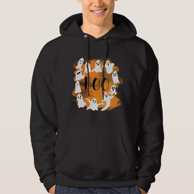 Halloween Ghost Party Schwarzer Hoodie (Vorderseite)