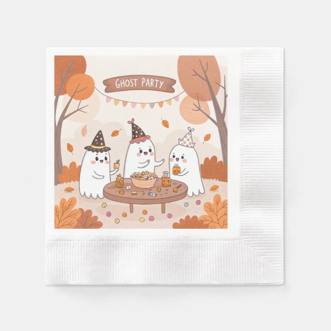Halloween Ghost-Party Serviette (Vorderseite)