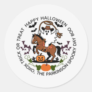 Halloween Ghost & Pferderaufkleber Runder Aufkleber