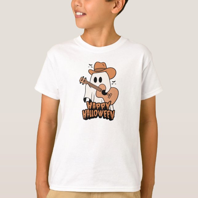 Halloween | Ghost Playing Gitarre | Halloween 2024 T-Shirt (Vorderseite)