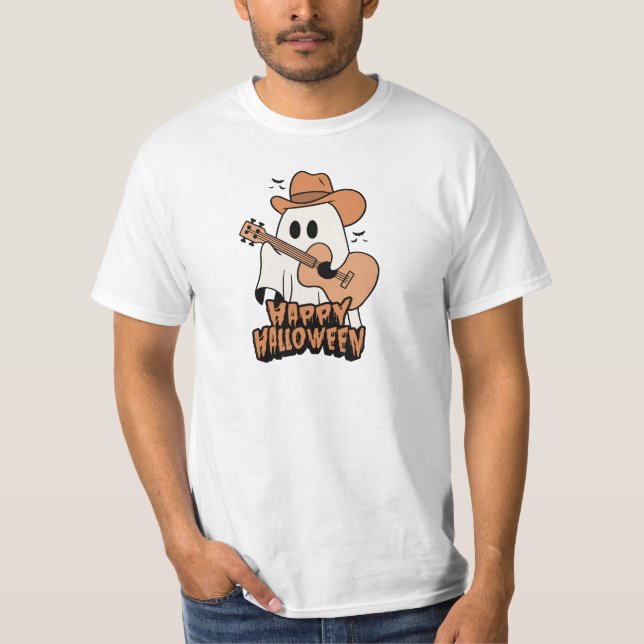 Halloween | Ghost Playing Gitarre | Halloween 2024 T-Shirt (Vorderseite)