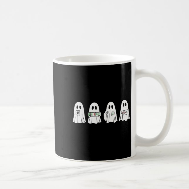 Halloween Ghost Playing Mahjong Soky Season Game D Kaffeetasse (Rechts)