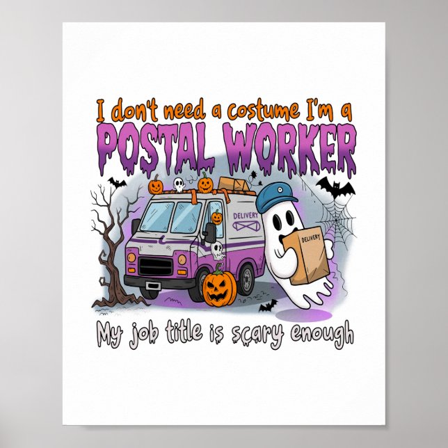 Halloween Ghost, Postarbeiter Poster (Vorne)