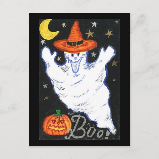 Halloween Ghost Postcard Postkarte (Vorderseite)