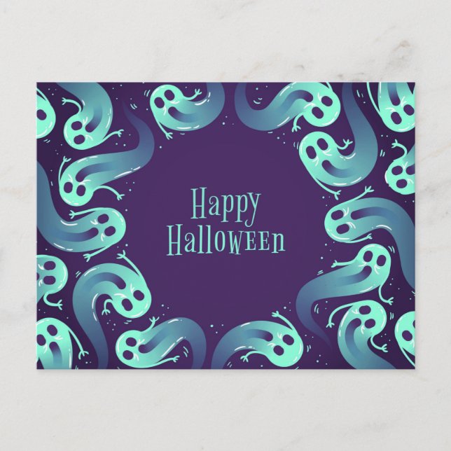 Halloween Ghost Postkarte (Vorderseite)
