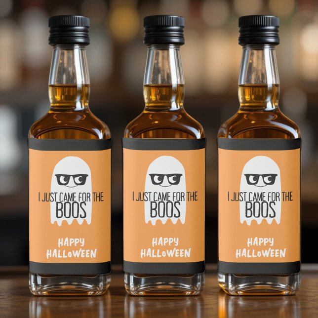Halloween Ghost Puff Ich kam gerade für die Boos Alkoholflaschenetikett (Halloween Funny Ghost Pun I Just Came For The Boos Liquor Bottle Label
)