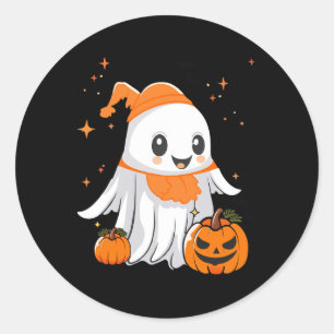 Halloween Ghost Pumpkin für Frauen Männer Kinder J Runder Aufkleber
