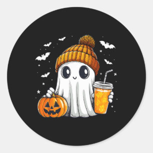 Halloween Ghost Pumpkin Gewürz Latte Herbst Co. Runder Aufkleber