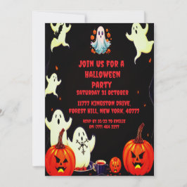 Halloween Ghost Pumpkin-Party Einladung