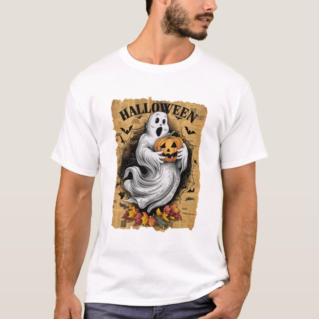 Halloween Ghost Pumpkin T-Shirt (Vorderseite)
