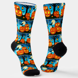 Halloween Ghost, Pumpkins, Fledermäuse Socken