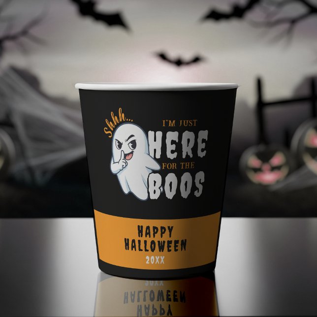 Halloween Ghost Pun Just Here for Boos Pappbecher (Halloween Funny Ghost Pun Just Here for the Boos Paper Cups
)