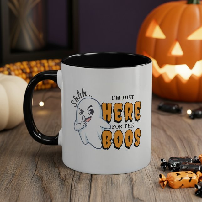 Halloween Ghost Pun Just Here for Boos Tasse (Halloween Funny Ghost Pun Just Here for the Boos Mug
)