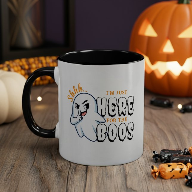 Halloween Ghost Pun Just Here for Boos Tasse (Halloween Funny Ghost Pun Just Here for the Boos Mug
)