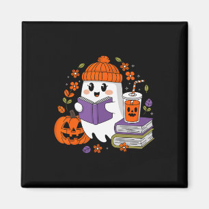 Halloween Ghost Reading Book Lovers Ghost Coffee W Magnet
