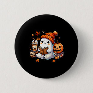 Halloween Ghost Reading Book Lovers Niedlich Ghost Button