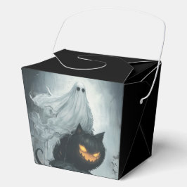 Halloween Ghost Riding a Black Cat Geschenkschachtel
