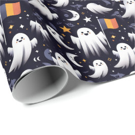 Halloween Ghost Rumänische Flaggenfarben Geschenkpapier