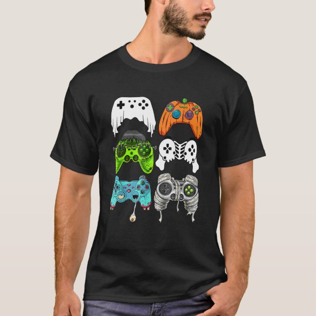 halloween ghost skelett zombie Gaming Controller T-Shirt (Vorderseite)