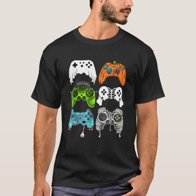 halloween ghost skelett zombie Gaming Controller T-Shirt (Vorderseite)