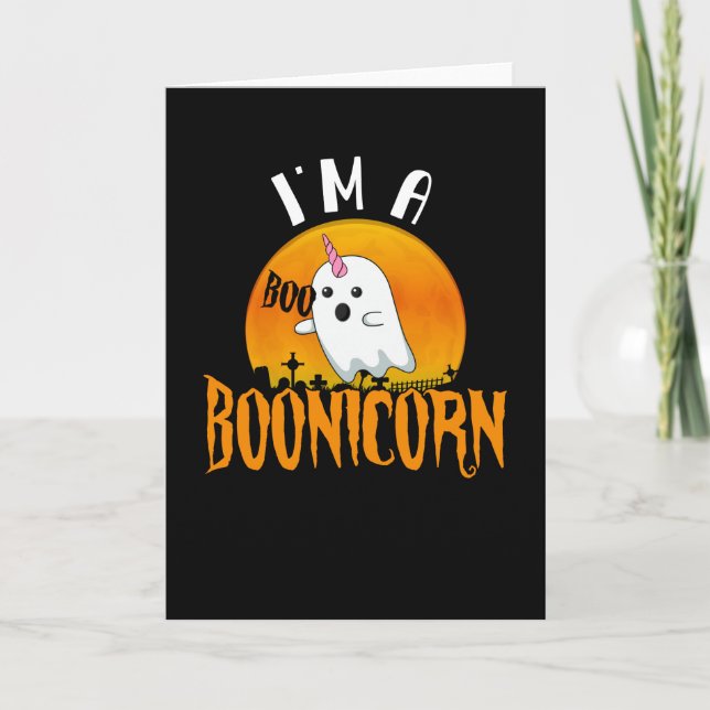 Halloween Ghost Spirit Boonicorn Unicorn Karte (Vorderseite)