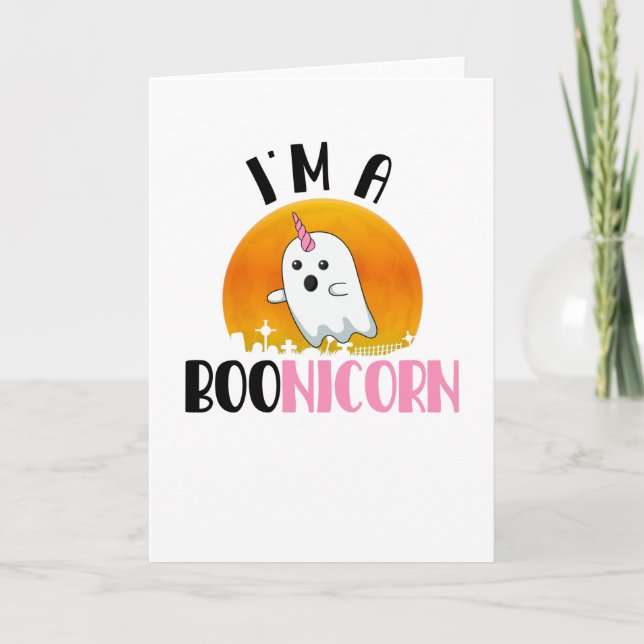 Halloween Ghost Spirit Boonicorn Unicorn Karte (Vorderseite)