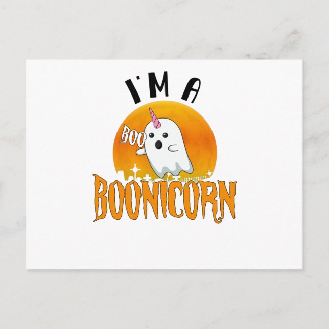 Halloween Ghost Spirit Boonicorn Unicorn Postkarte (Vorderseite)