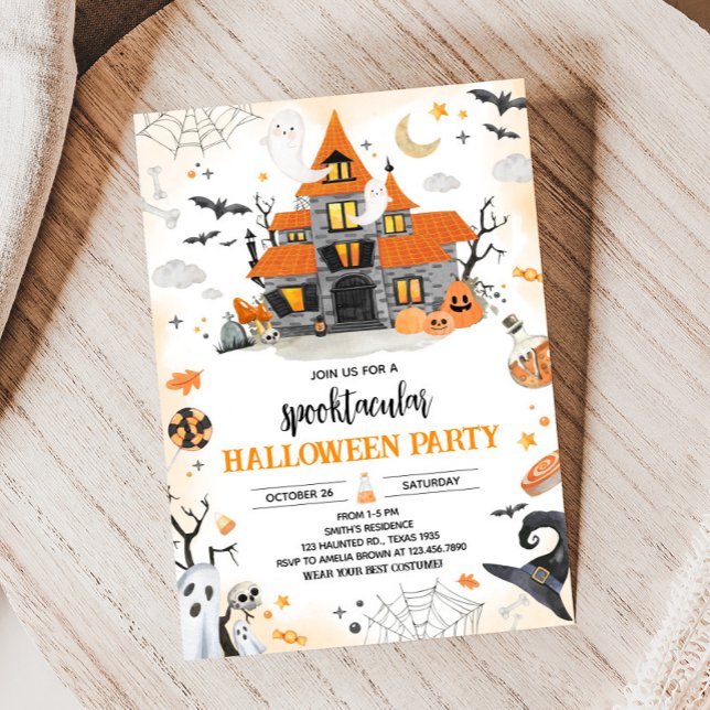 Halloween Ghost Spooktacular Party Einladung (Ghost Halloween Spooktacular Party Invitation)