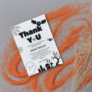 Halloween Ghost Spooky Geburtstagsparty Danke Einladung