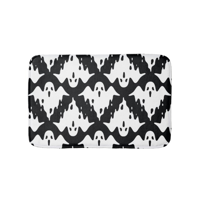 Halloween Ghost Spooky Nahtloses Muster Badematte (Vorderseite)