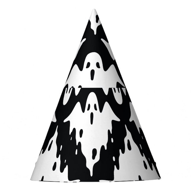 Halloween Ghost Spooky Nahtloses Muster Partyhütchen (Vorderseite)