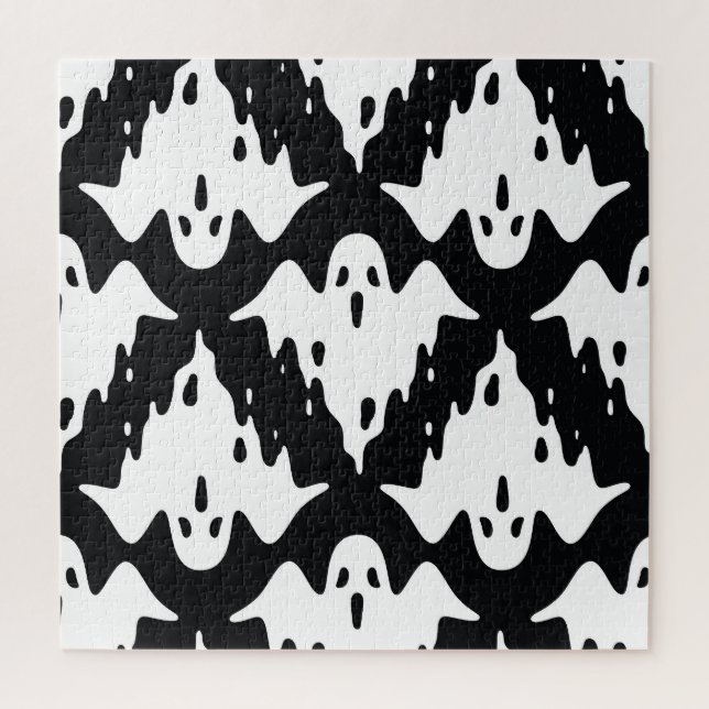 Halloween Ghost Spooky Nahtloses Muster Puzzle (Vertikal)