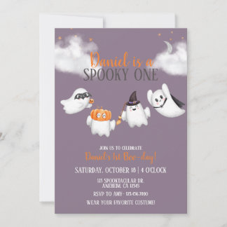 Halloween Ghost Spooky One Geburtstagsparty Einladung
