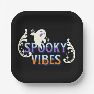 Halloween Ghost Spooky Vibes Typografy Letting Pappteller