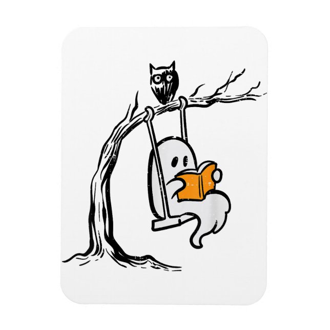 Halloween Ghost Swing Reading Magnet (Vertikal)