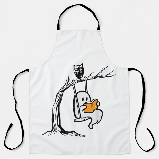 Halloween Ghost Swing Reading Schürze (Vorderseite)