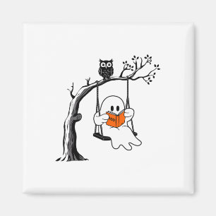 Halloween Ghost Swing Reading Vintage Kostümkuppel Magnet